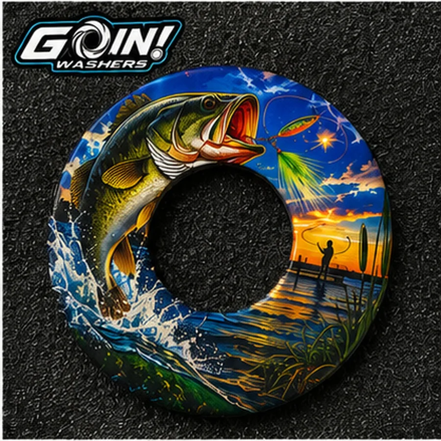 Fishing themed custom washer design